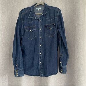 Tecovas Men's Denim Pearl Snap Shirt  100% Cotton